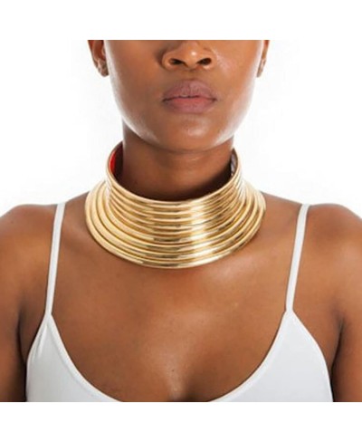 Punk African Choker Necklace Gold Africa Collar Necklaces Jewelry Adjustable for Women $17.32 Chokers