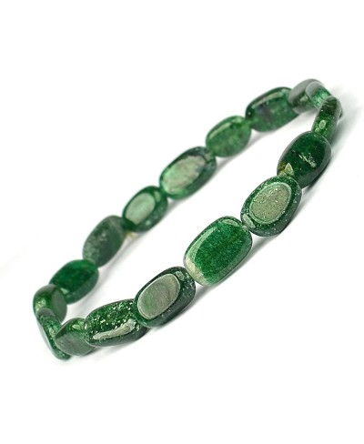 Natural Green Aventurine Bracelet Crystal Stone Oval Bead Bracelet for Reiki Healing and Crystal Healing Stones (Color - Gree...