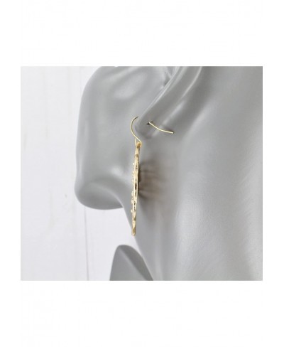 Gold earrings dangle cut out filigree scroll oval teardrop 2 long $11.97 Drop & Dangle