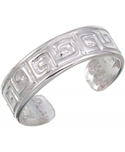 Finejewelers Sterling Silver Rhodium Finish Greek Key Toe Ring $17.14 Toe Rings