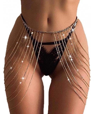 Rhinestone Body Chains Layered Crystal Waist Chain Beach Bikini Jewelry for Women $20.79 Body Chains