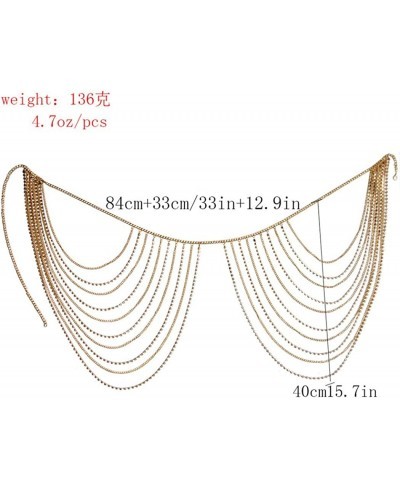 Rhinestone Body Chains Layered Crystal Waist Chain Beach Bikini Jewelry for Women $20.79 Body Chains