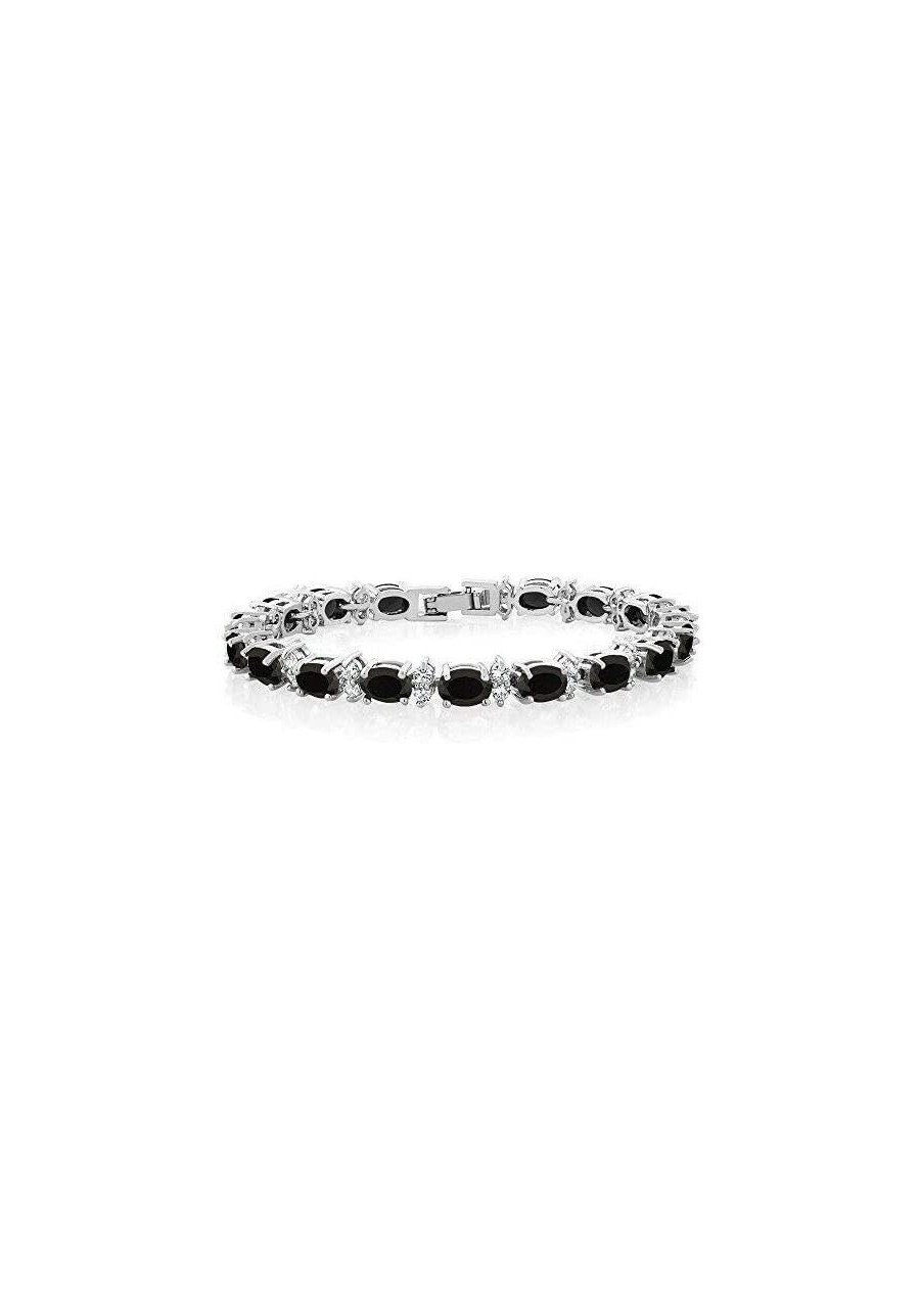Gorgeous Oval and Round Black Cubic Zirconia Cz Tennis Bracelet Jewelry Gift $12.12 Tennis