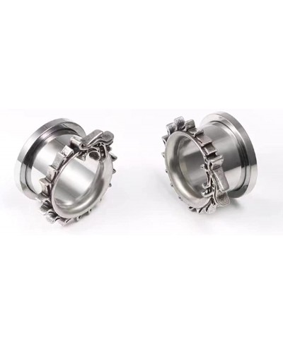 Punk Dragon Stainless Steel Screw On Ear Tunnels and Plugs Personalized Double Flared Ear Gauges Expander Stretching Tunnels ...