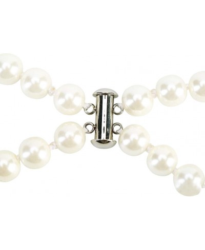 Hand Knotted Glass Imitation Pearls Necklace Bead Diameter 8mm for Women Girl (Pearl Color 2low 18in) $13.06 Jewelry Sets