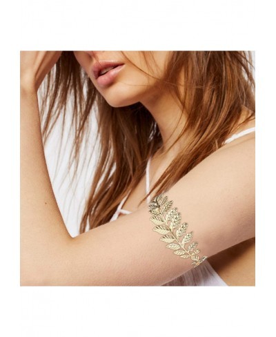 3Pcs Upper Arm Bracelet Cuff Victorian Filigree Swirl Gypsy Boho Gold Plated Bangle Bracelet Open Armlet Leaf Armband Jewelry...