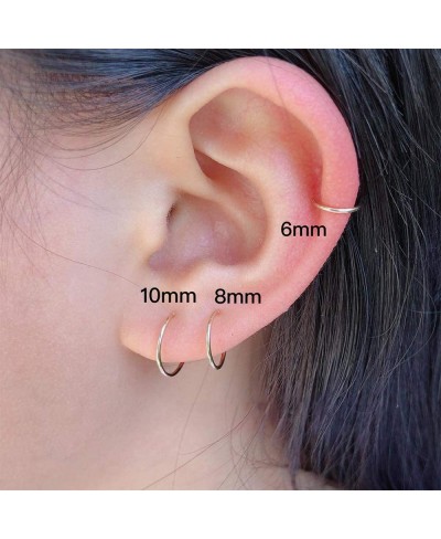 Huggie Hoop Earrings for Women Men - 316L Surgical Stainless Steel 6mm 8mm 10mm Mens Ear Hugging Hoop Earrings for Cartilage ...