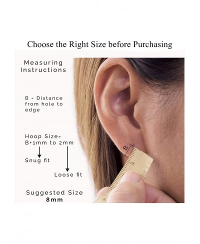 Huggie Hoop Earrings for Women Men - 316L Surgical Stainless Steel 6mm 8mm 10mm Mens Ear Hugging Hoop Earrings for Cartilage ...