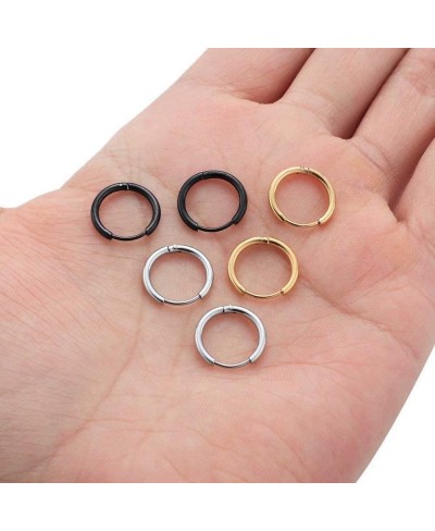 Huggie Hoop Earrings for Women Men - 316L Surgical Stainless Steel 6mm 8mm 10mm Mens Ear Hugging Hoop Earrings for Cartilage ...