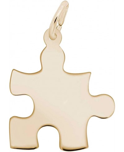 Puzzle Piece Charm Gold Plated Silver $26.64 Charms & Charm Bracelets