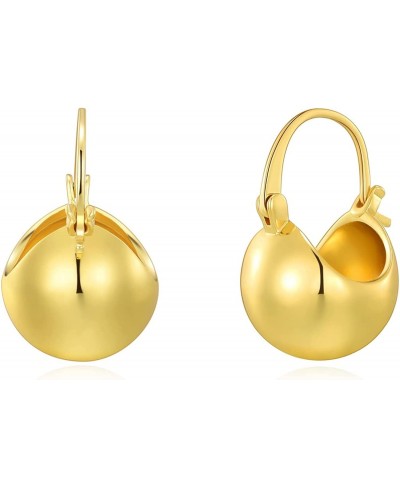 14k Gold Plated Ball Earrings for Women Ball Hoop Earrings Drop Earrings for Women Gift $13.37 Hoop