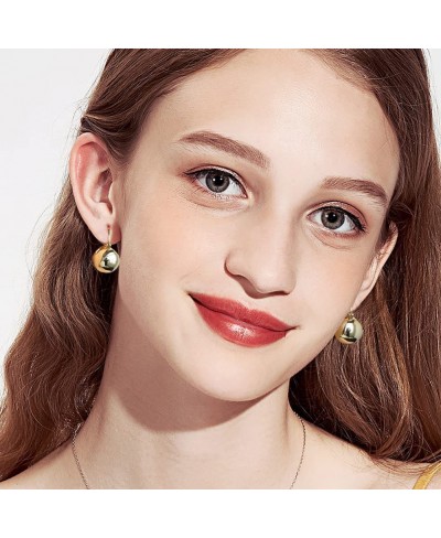 14k Gold Plated Ball Earrings for Women Ball Hoop Earrings Drop Earrings for Women Gift $13.37 Hoop