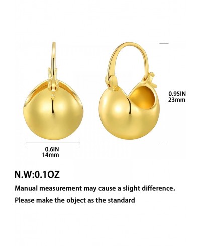 14k Gold Plated Ball Earrings for Women Ball Hoop Earrings Drop Earrings for Women Gift $13.37 Hoop