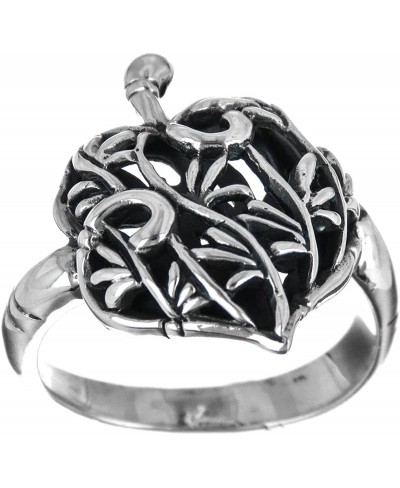 Water Lily Leaf Flower Filigree 925 Sterling Silver Band Ring $14.13 Bands