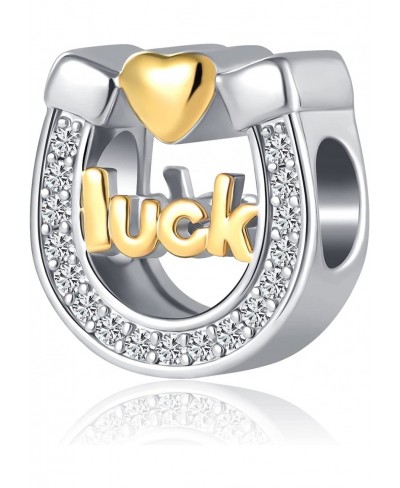 Luck Horseshoe Charms Gold Plated Heart Beads fit Women Pandora Bracelets $13.04 Charms & Charm Bracelets