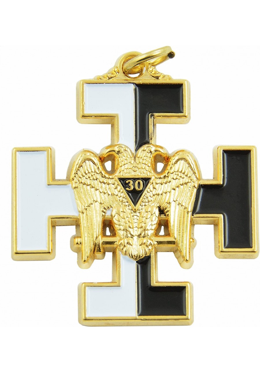 30th Degree Masonic Pendant - [White & Black][1 1/2'' Tall] $21.32 Pendants & Coins