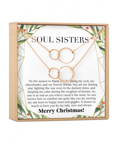 Soul Sisters Christmas Necklace - Jewelry xmas presents for best friends sisters BFFs friends and loved ones Gift Ideas Heart...