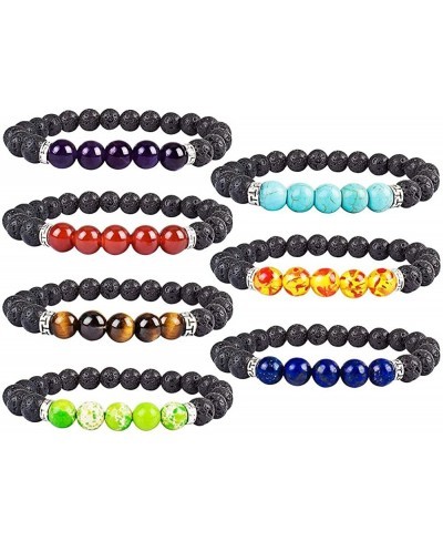 7 Chakra Bracelets Lava Stone Diffuser Bracelet Aromatherapy Essential Oil Bracelet Anxiety Calming Bracelet Meditation Beade...