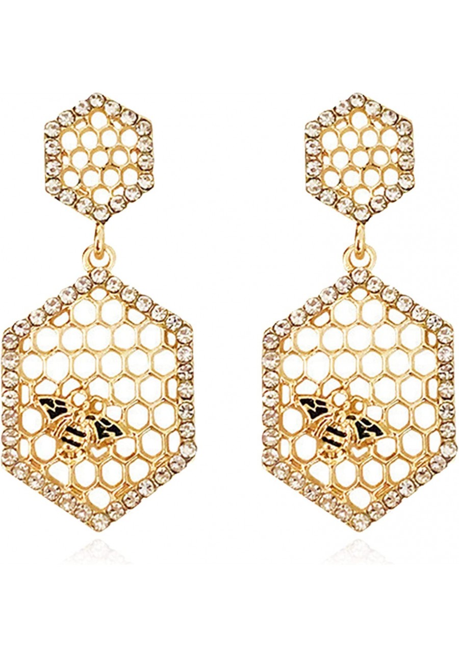 Gold Sliver Geometric Dangle Earrings for Women Stylish Statement Drop Earrings Cute Bee Earrings for Teen Girls $9.44 Drop &...