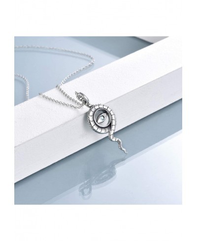 Snake Necklace Sterling Silver Evil Eye Snake Pendant Necklace Christmas Snake Jewelry Gifts For Women Mom $22.88 Pendant Nec...