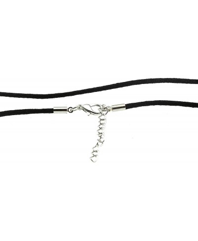 Best Buy Black Silk Satin Cord Rope Necklace Chain with Firmly Attached Silver Clasp - 14" 16" 18" 20" 22" 24" 26" 28" Buy No...