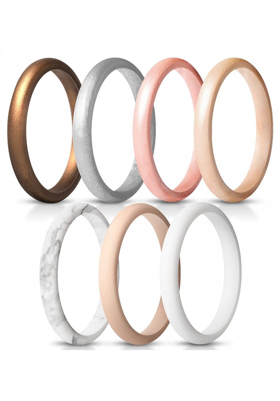 Women's Thin and Stackable - Silicone Rings Wedding Bands - Promise rings 2.5mm Width - 2mm Thick $10.51 Wedding Bands