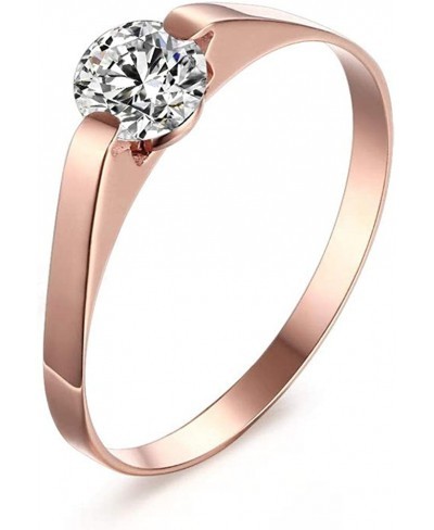 Customize Stainless Steel Cubic Zirconia Tension Set Rose Gold Plated Brilliant Wedding Engagement Ring $10.11 Engagement Rings