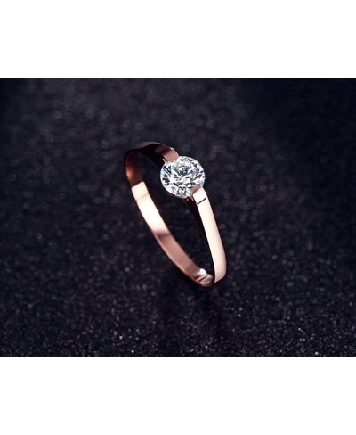 Customize Stainless Steel Cubic Zirconia Tension Set Rose Gold Plated Brilliant Wedding Engagement Ring $10.11 Engagement Rings