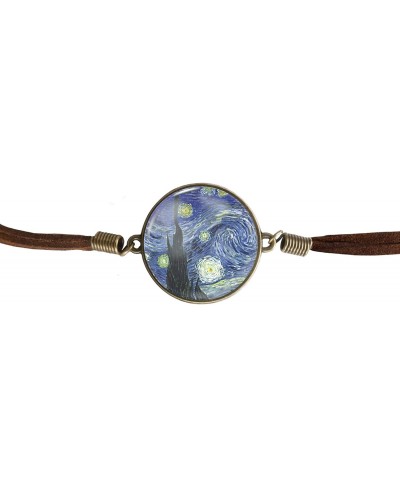 Vincent Van Gogh Starry Night Leather Bracelet Wristband $21.23 Strand