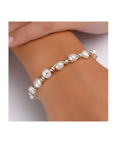 Entwined Cultured Pearl and Sterling Silver Beads 17.7" Chain Necklace or 7.3" Bracelet with Bonus Sterling Pearl Studs $27.8...