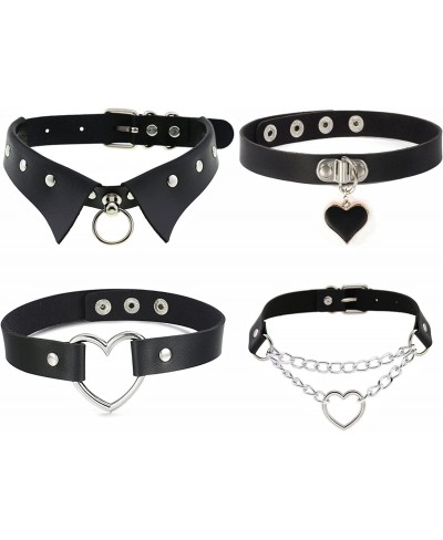 4 Pieces Leather Gothic Chokers Punk collar choker for Women $17.77 Chokers