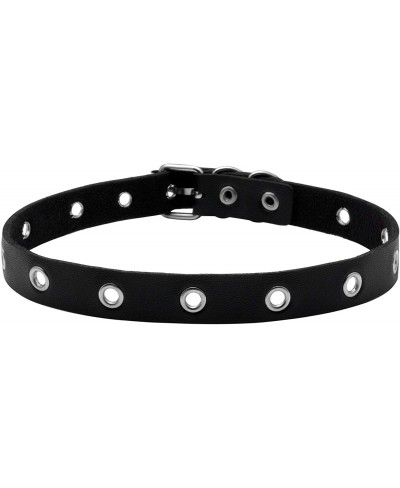 Women Men Cool Punk Goth Leather Collar Choker Necklace (Black) $14.10 Chokers