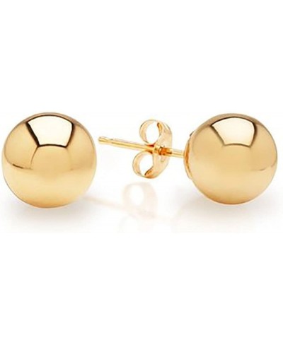 14k Yellow Gold Ball Stud Earrings pushback 3 4 5 6 7 8 10 12 14 MM (3 Millimeters) $19.22 Ball