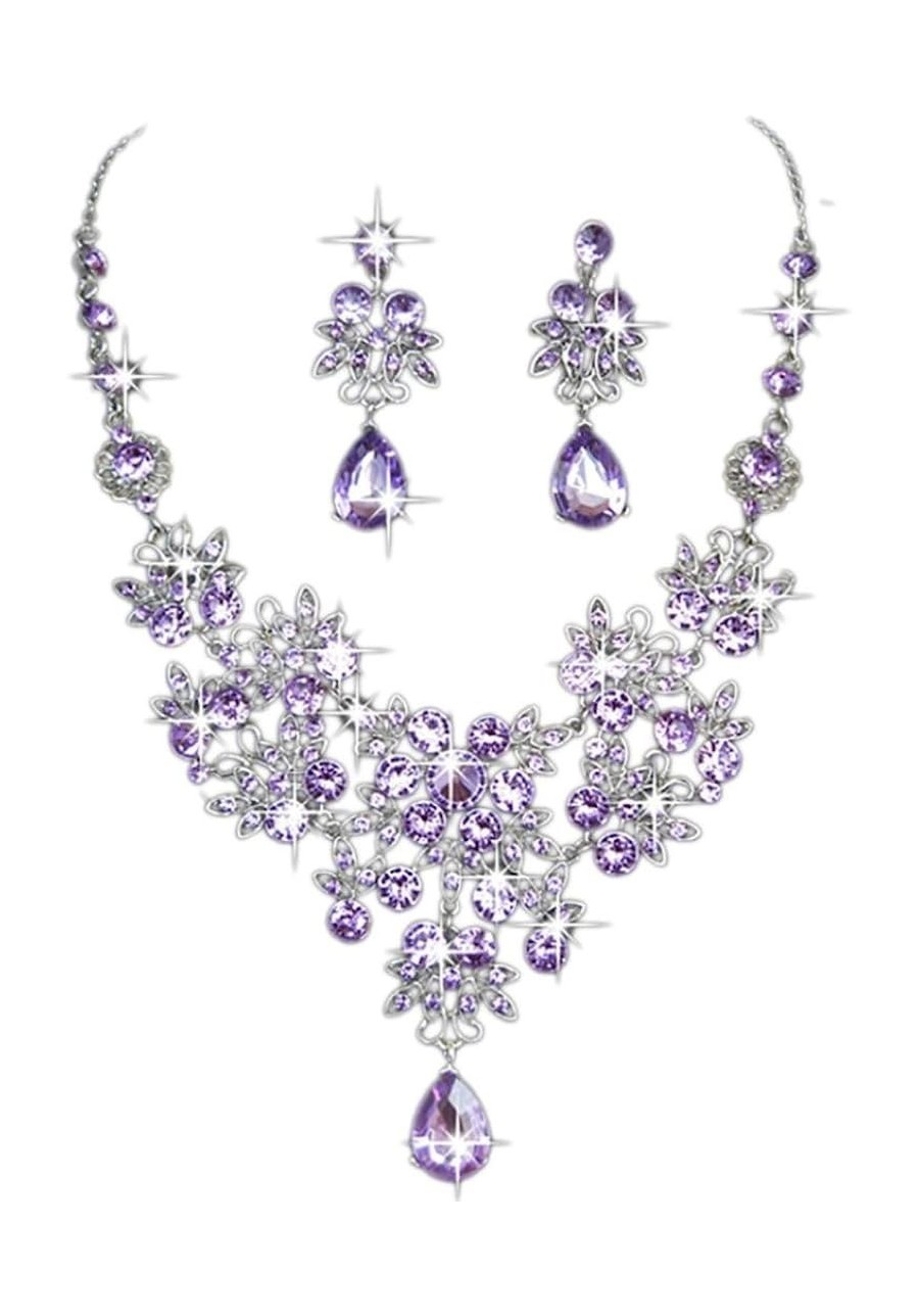 Necklace Earring Set Muranba Fishion Wedding Bridal Jewelry Crystal Rhinestone Necklace Earring Set $11.00 Jewelry Sets