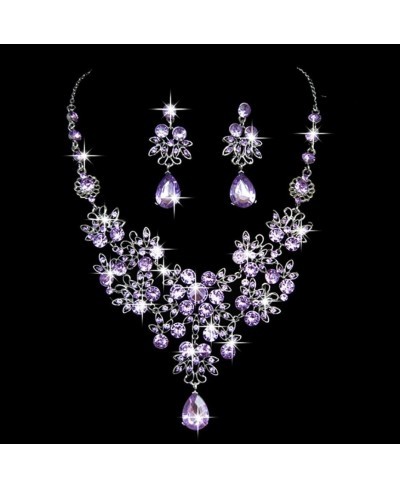 Necklace Earring Set Muranba Fishion Wedding Bridal Jewelry Crystal Rhinestone Necklace Earring Set $11.00 Jewelry Sets