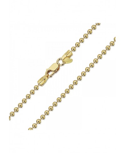 18K Gold Plated on Sterling Silver 2 mm Ball Chain Necklace Various Styles $23.20 Chains