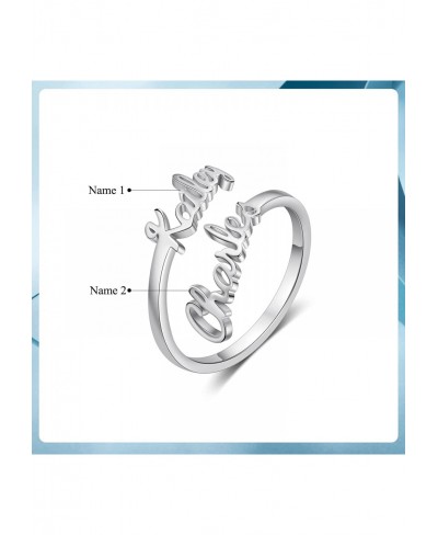 Custom Name Ring for Women Personalized Adjustable Ring with Double Names Gift for Women/Mother $26.57 Statement