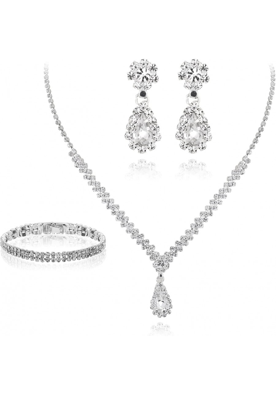 Bridal Wedding Jewelry Set for Wedding Simple Teardrop Dangle Crystal Prom Women's Bridesmaid Jewelry Set for Wedding Party $...