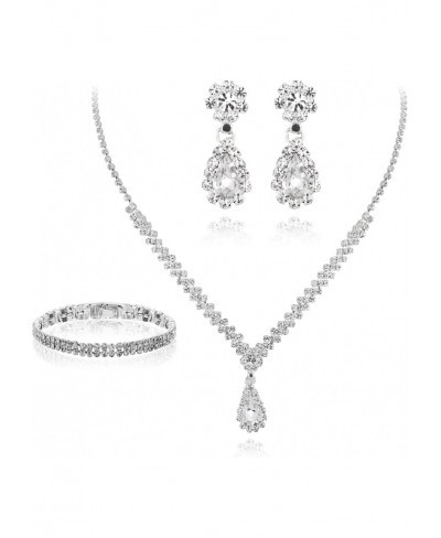 Bridal Wedding Jewelry Set for Wedding Simple Teardrop Dangle Crystal Prom Women's Bridesmaid Jewelry Set for Wedding Party $...