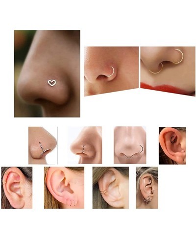 16 PCS Gold Nose Studs for Women Surgical Steel Nose Piercings Jewelry Screw Men Black Nose Piercing Rings. $10.62 Piercing J...