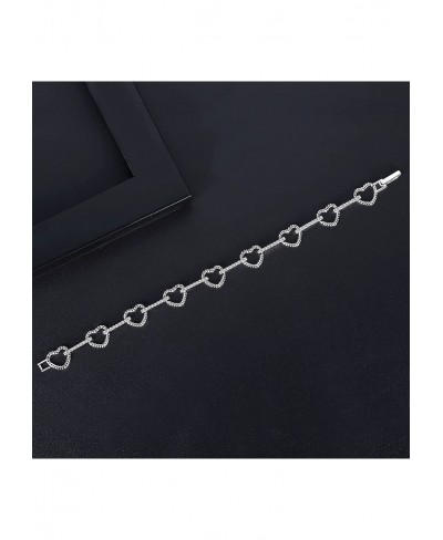 Copper Cubic Zirconia Love Heart Link Bracelet for Women $22.56 Link