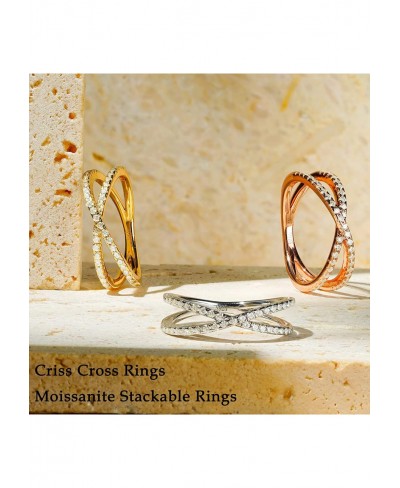 Moissanite Wedding Band for Women 1.5mm D Color VVS1 Clarity Moissanite Stackable Rings 18K Rose Gold/ Yellow Gold/ White Gol...