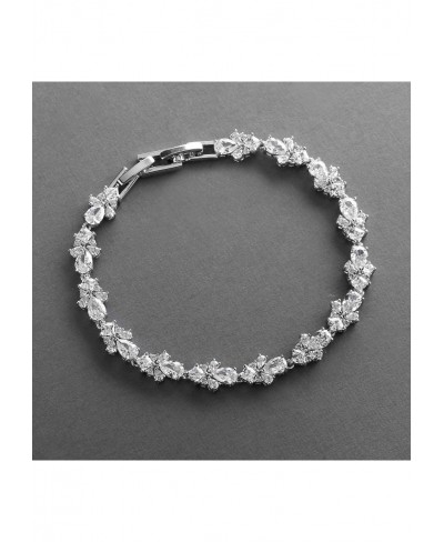 CZ Wedding Bridal & Prom Tennis Bracelet for Women Silver Platinum Plated 7" Plus 3/8" Extender $25.19 Tennis