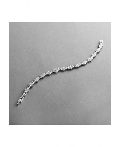 CZ Wedding Bridal & Prom Tennis Bracelet for Women Silver Platinum Plated 7" Plus 3/8" Extender $25.19 Tennis