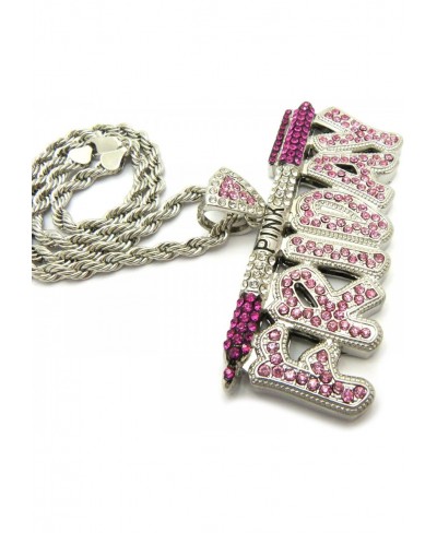 ICED OUT PINK FRIDAY PENDANT & 5mm/18" ROPE CHAIN HIP HOP NECKLACE - RC2467R $25.92 Pendant Necklaces