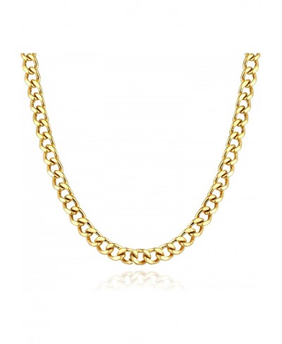 Chain Necklace for Women Gold Curb Cuban Link 18K Gold Plated Simple Jewelry $18.64 Chokers