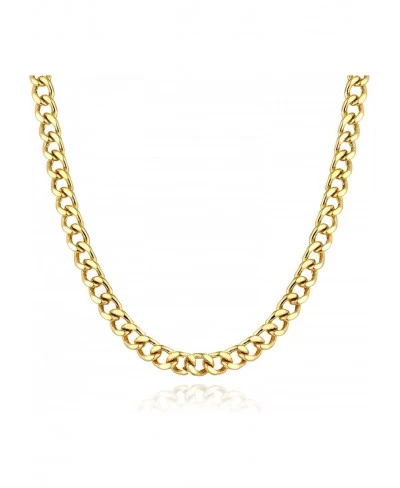 Chain Necklace for Women Gold Curb Cuban Link 18K Gold Plated Simple Jewelry $18.64 Chokers