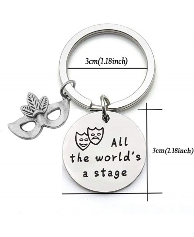 Drama Mask Keychain All The World's a Stage Shakespeare Inspired Keychain Theater Jewelry Gift for Actor Actress $12.29 Penda...