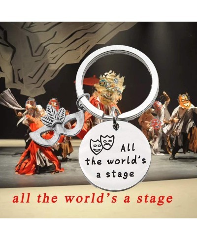 Drama Mask Keychain All The World's a Stage Shakespeare Inspired Keychain Theater Jewelry Gift for Actor Actress $12.29 Penda...