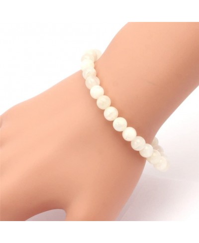 Smooth Natural 6mm Moonstone Beads Stretchy Rope Hand Knitted Men Women Bracelets 7 1/2 Inches Beads $11.16 Stretch
